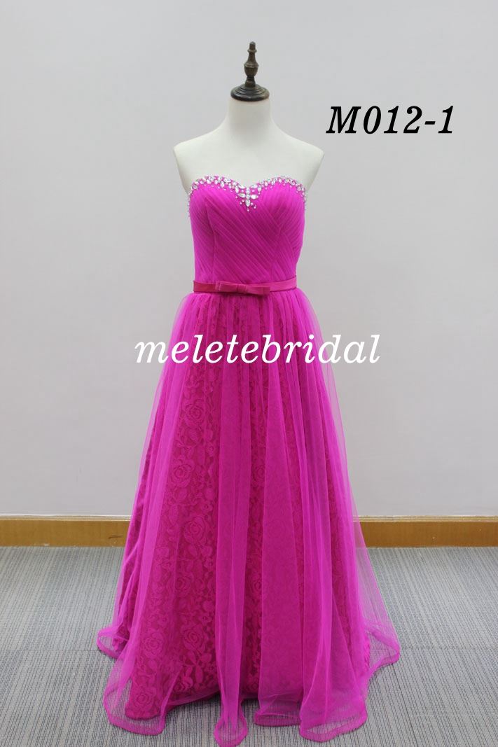 Sweetheart Neckine With beading and pleats details evening dress