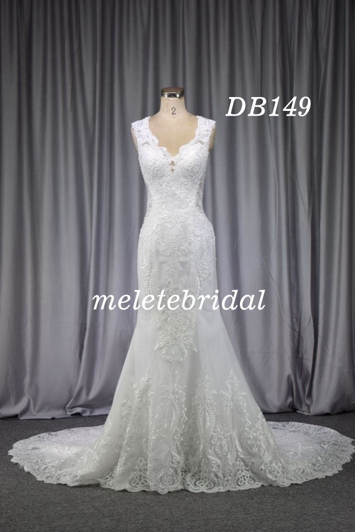 Gorgeour lace and bling beading backless mermaig gown