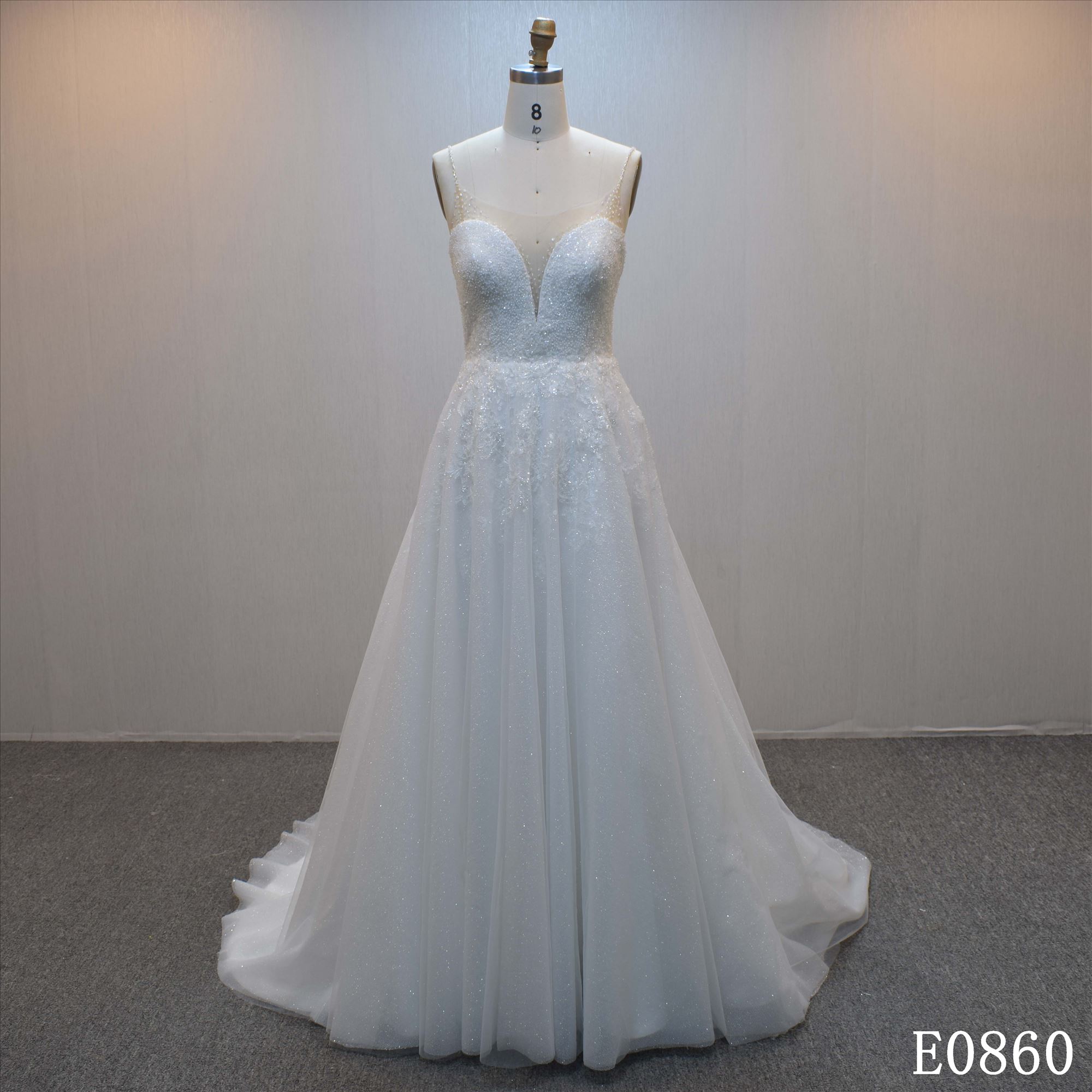 Plus sizeA-line bridal dress guangzhou factory made elegant Beading bridal dress