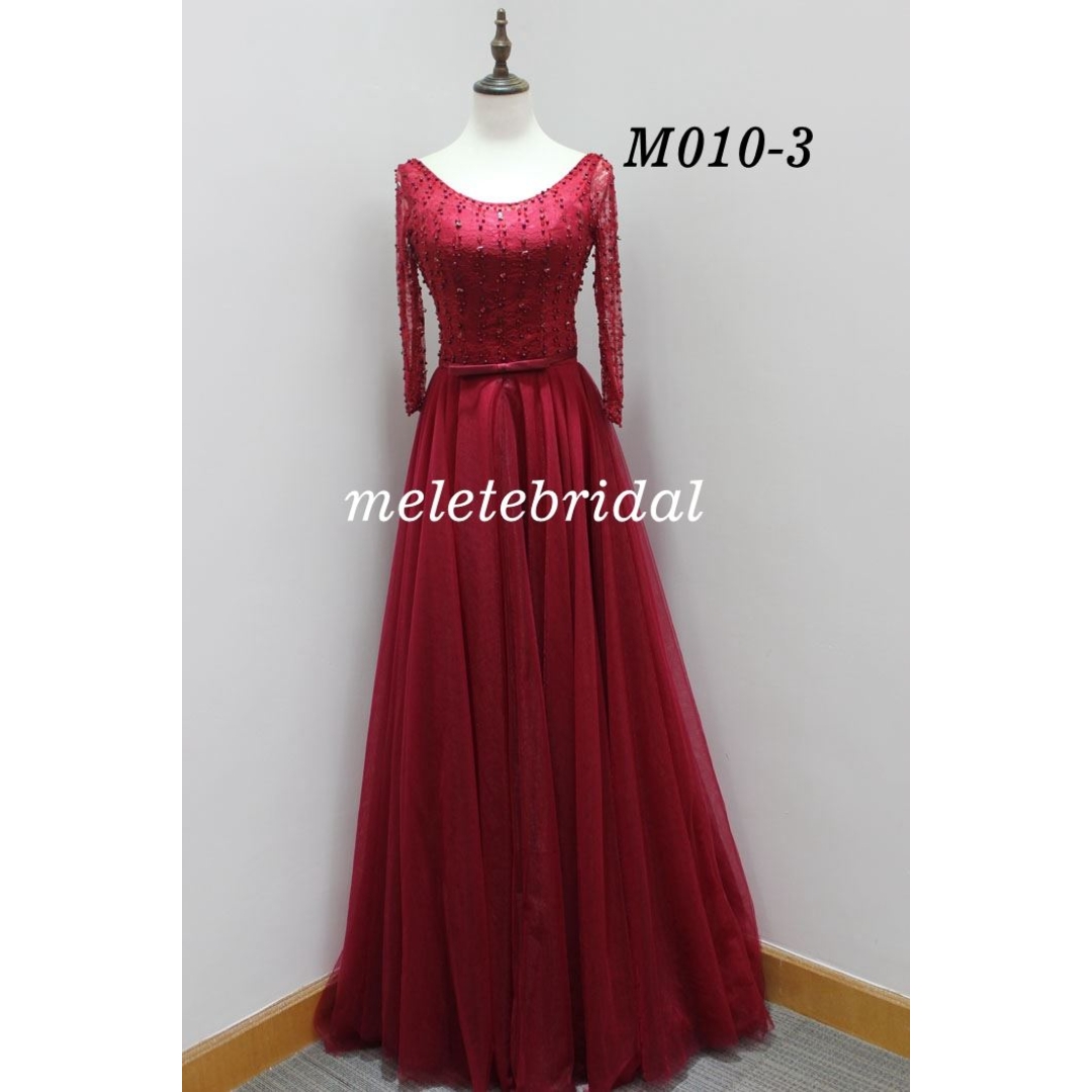 wholesale Price Long Sleeves Lace and Beading Evening Dress