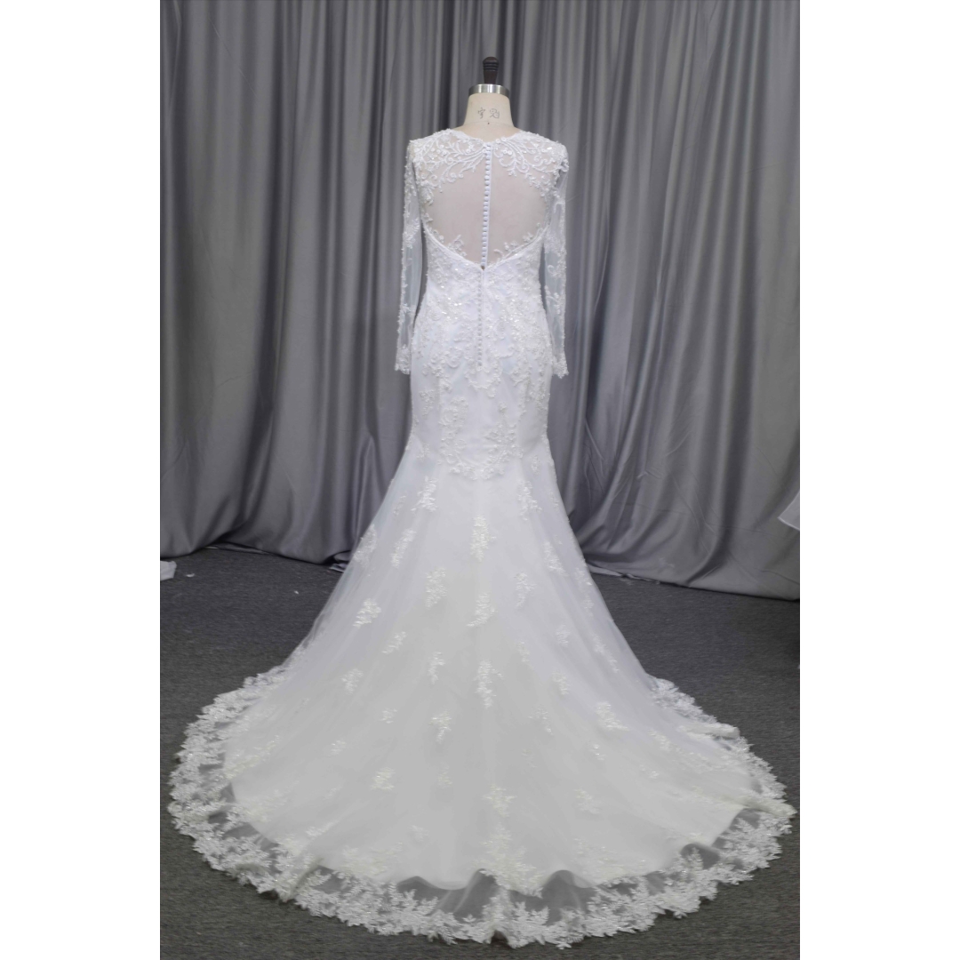 Sweetheart neckline long sleeves bridal dress wholesale price bridal gown