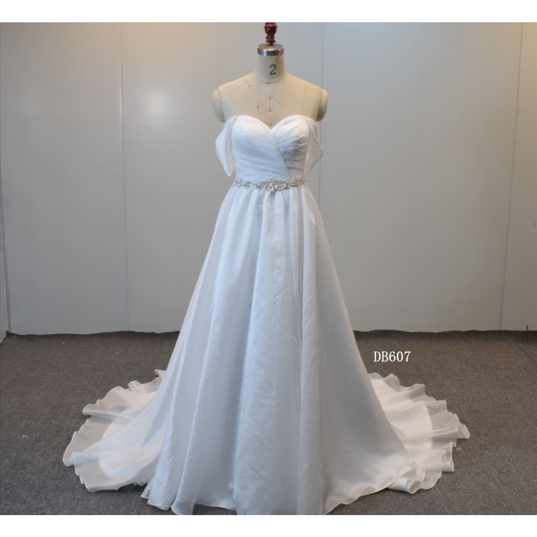 A Line Off Shoulder Custom Made Wedding Dress