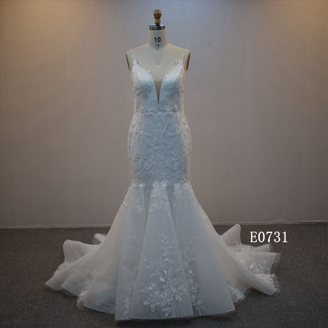 Fashionable Design Spaghetti Straps Mermaid Bridal Dress