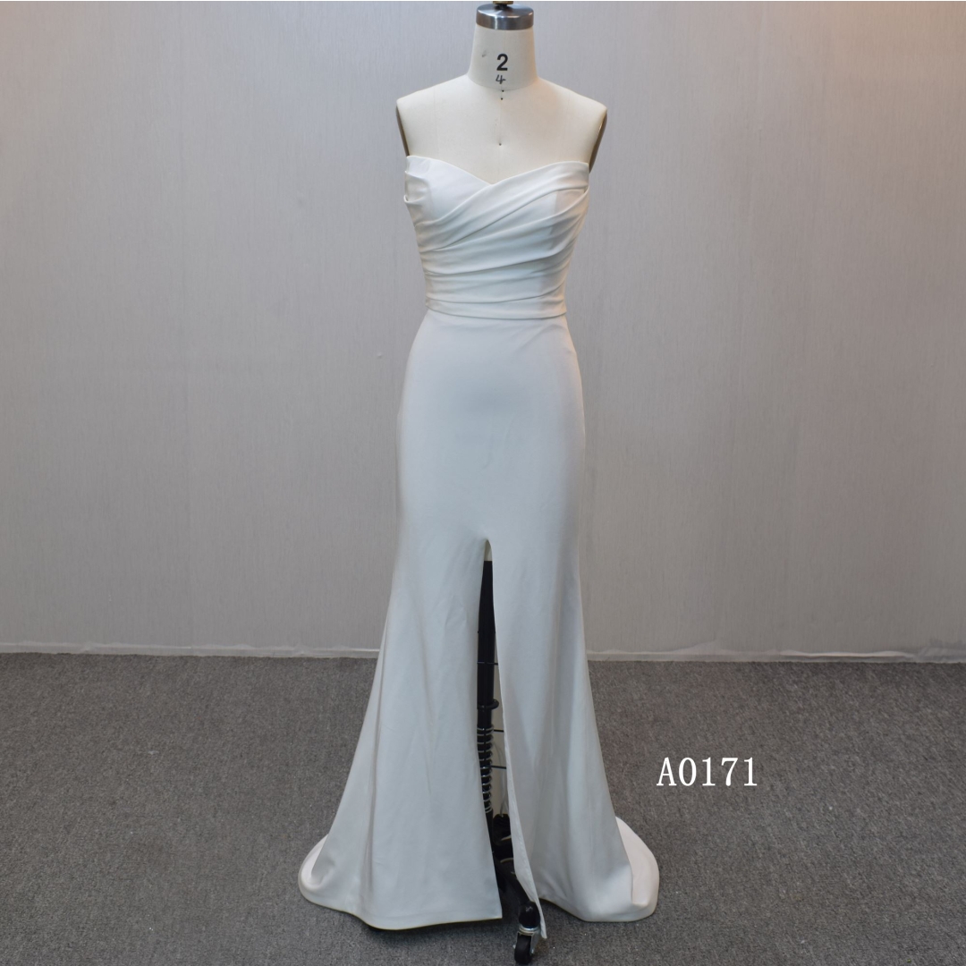 Plus size A-line bridal dress guangzhou factory made elegant Applique bridal dress