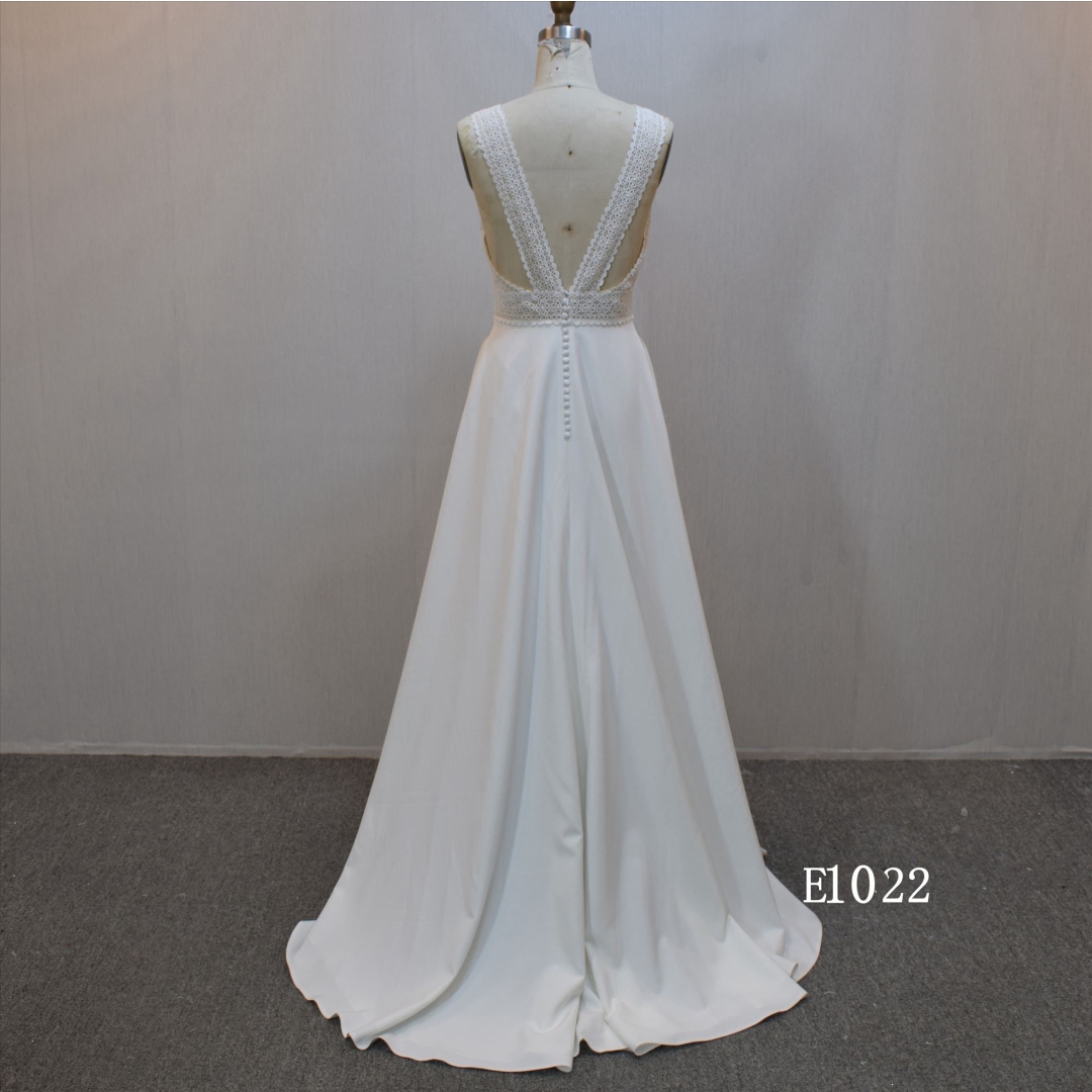 New design A-line bridal dress guangzhou factory made elegant Lace bridal dress