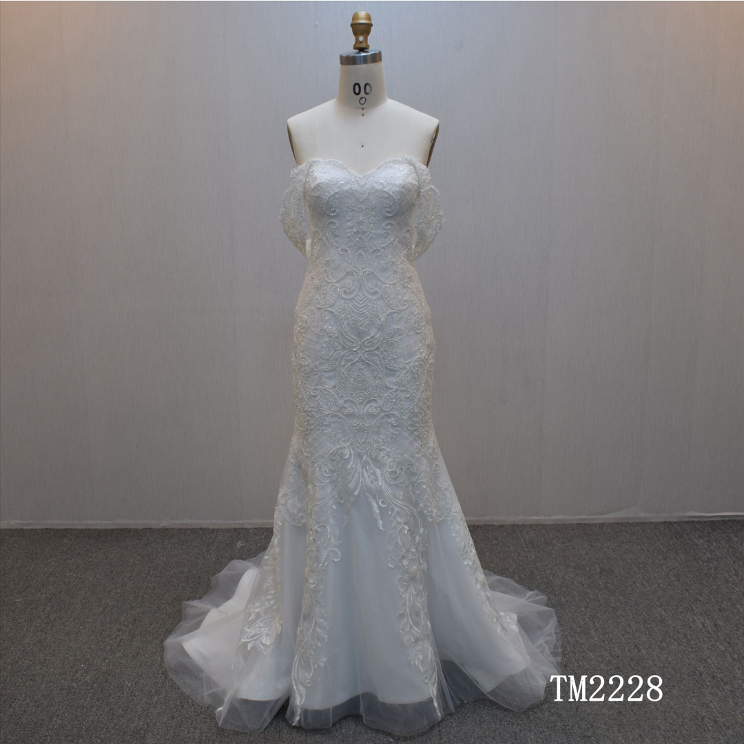 New design Mermaid bridal dress guangzhou factory made elegant Lace bridal dress