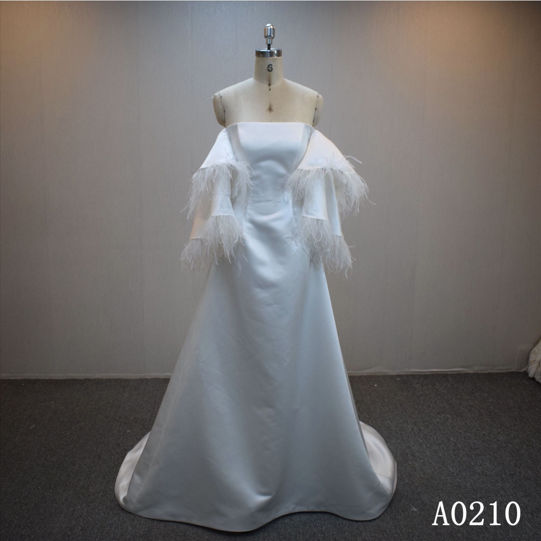 Lastest design A-line bridal dress guangzhou factory made elegant bridal dress