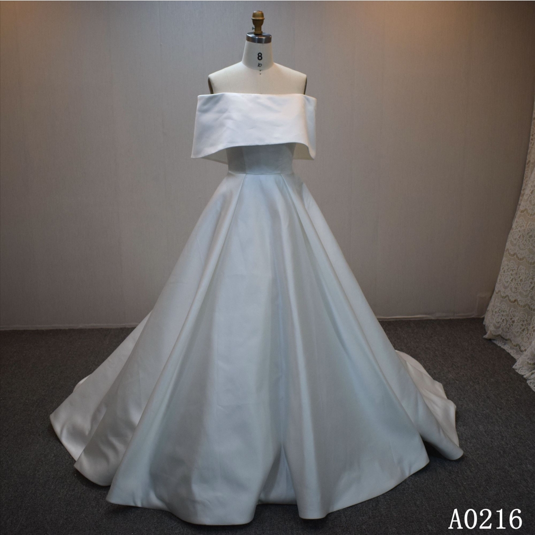 Lastest design A-line bridal dress guangzhou factory made elegant bridal dress