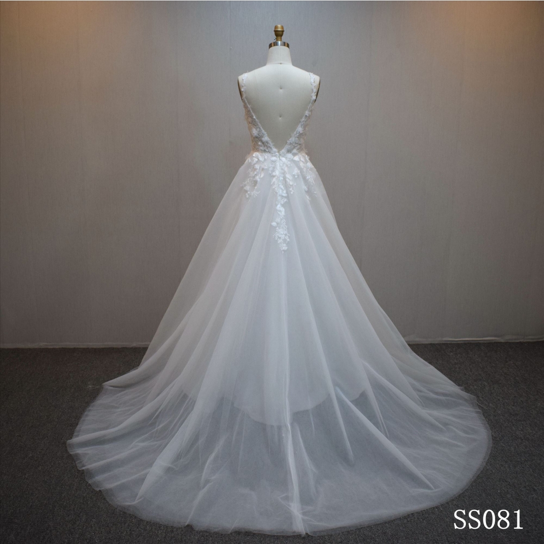 Lastest design  A-line bridal dress guangzhou factory made elegant bridal dress