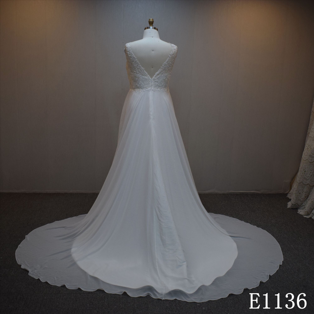 Lastest design A-line bridal dress guangzhou factory made Lace  bridal dress