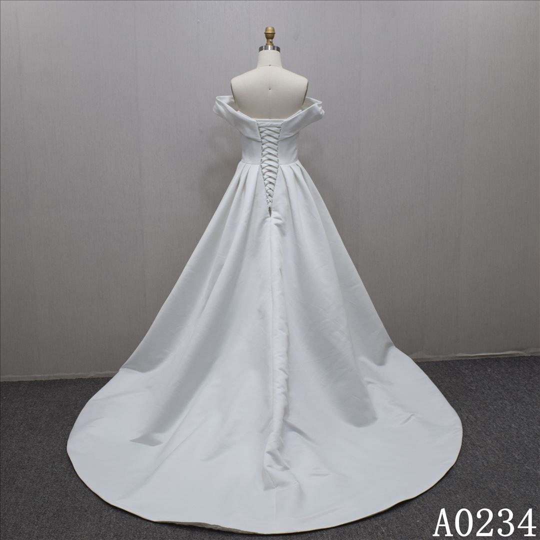 New collection Generous  Trumpet off shoulder Satin two piece-set  wedding dress