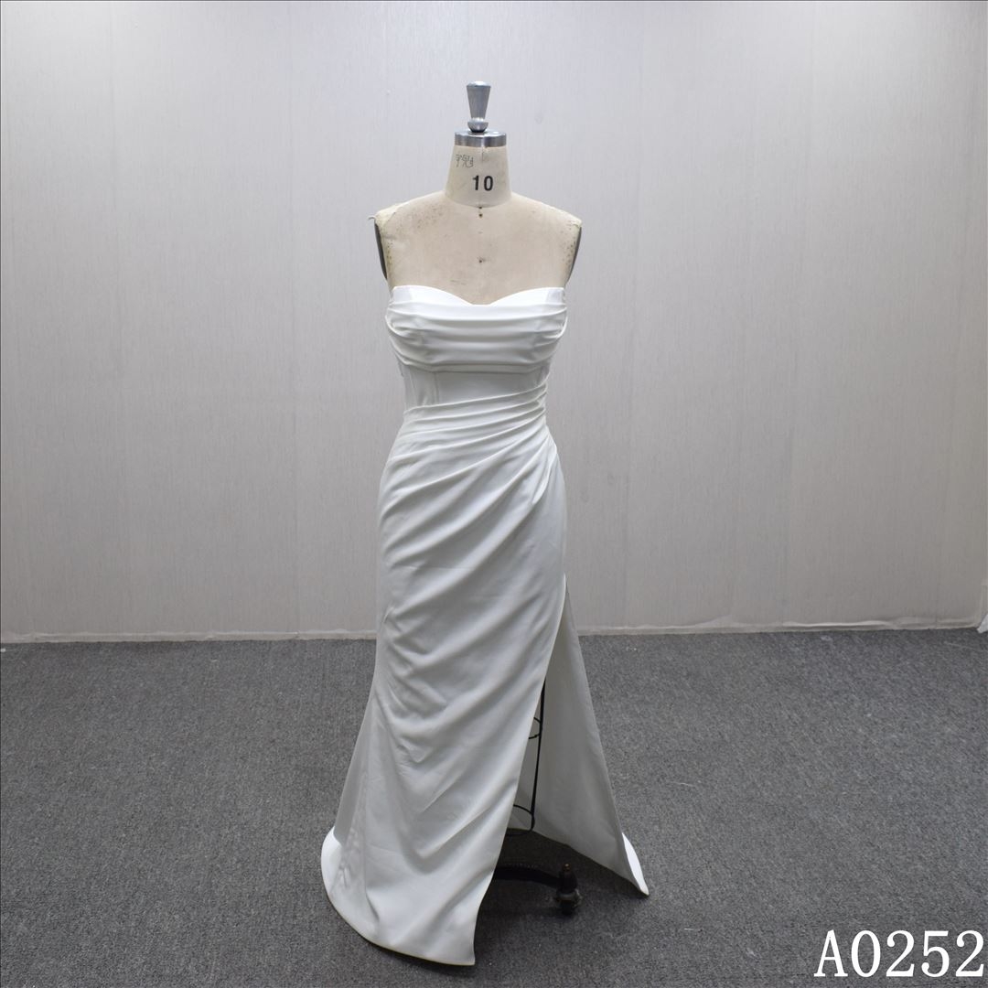 Hot seller two piece-set graceful Trumpet strapless side split  wedding dress