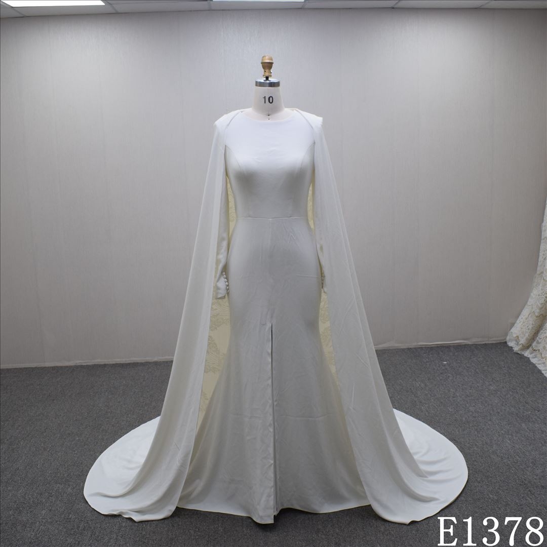 High Quality Autumn Decent Long Sleeves Mermaid Wedding Dress