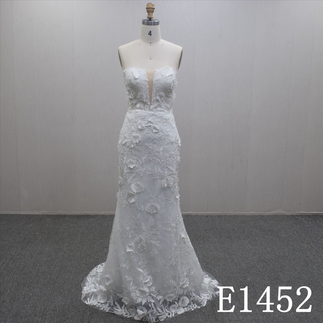 Summer Gorgeous Two Piece Set V-Neck Sheath Hand Made Bridal Dress