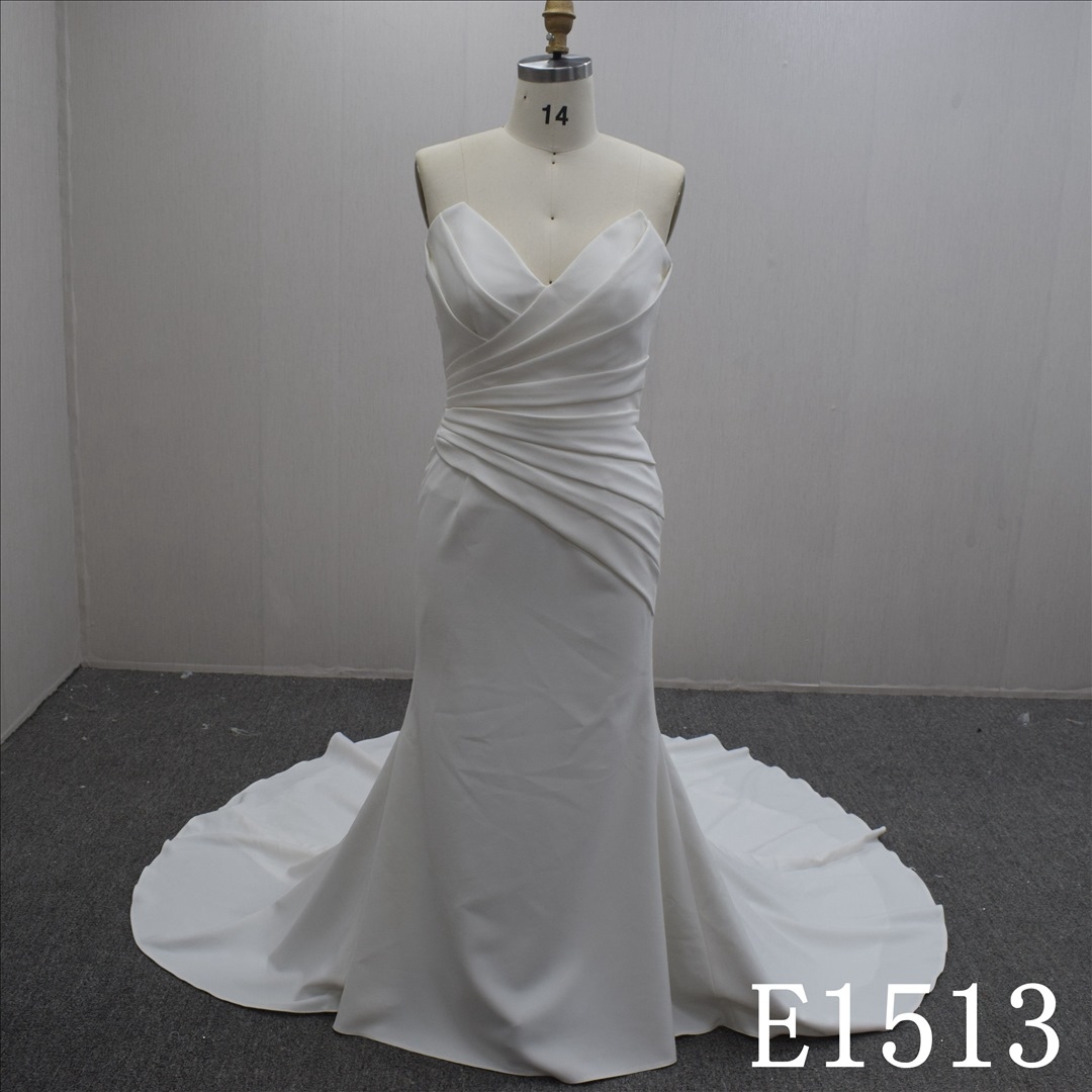 Summer Slim Sweetheart Satin Mermaid Hand Made wedding Dress