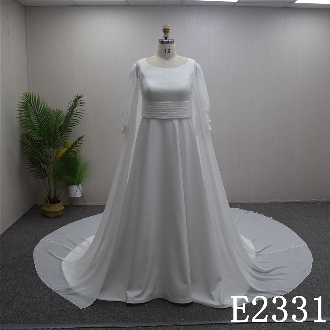 Custom Backless Lace Flower Cowl A-line Hand Made Bridal Dress