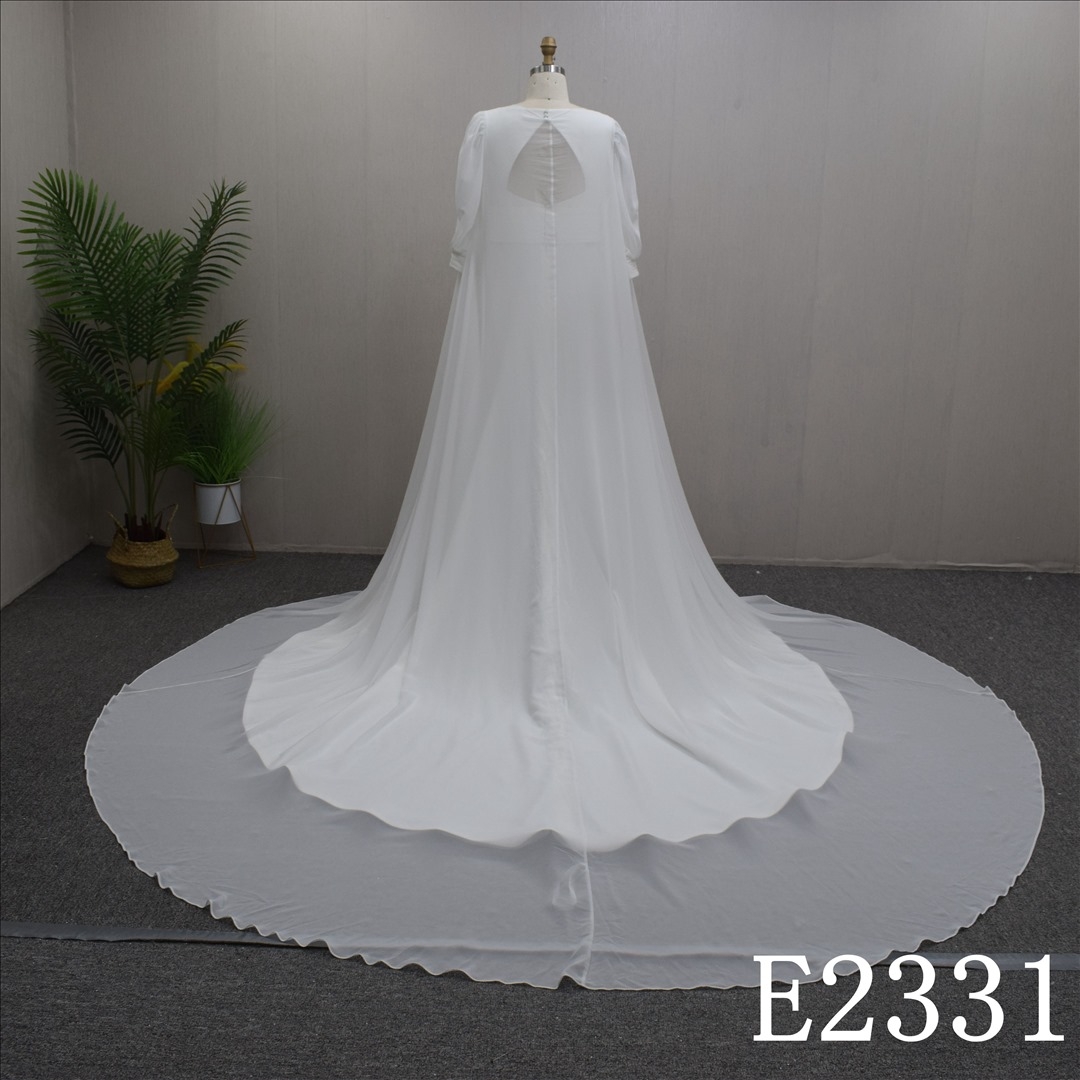 Custom Backless Lace Flower Cowl A-line Hand Made Bridal Dress