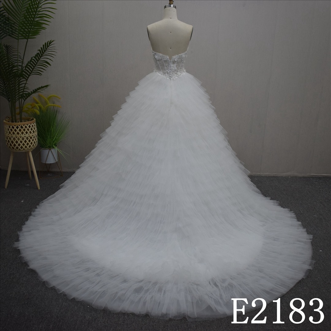 Sweet Sweetheart and sleeveless With A Big Train Hand Made  Bridal Dress