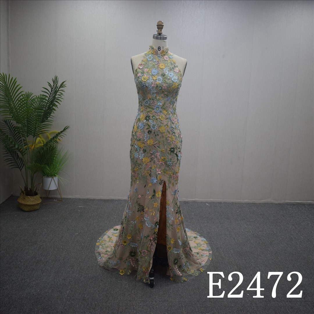 Cheongsam style wedding dress backless with sleeveless