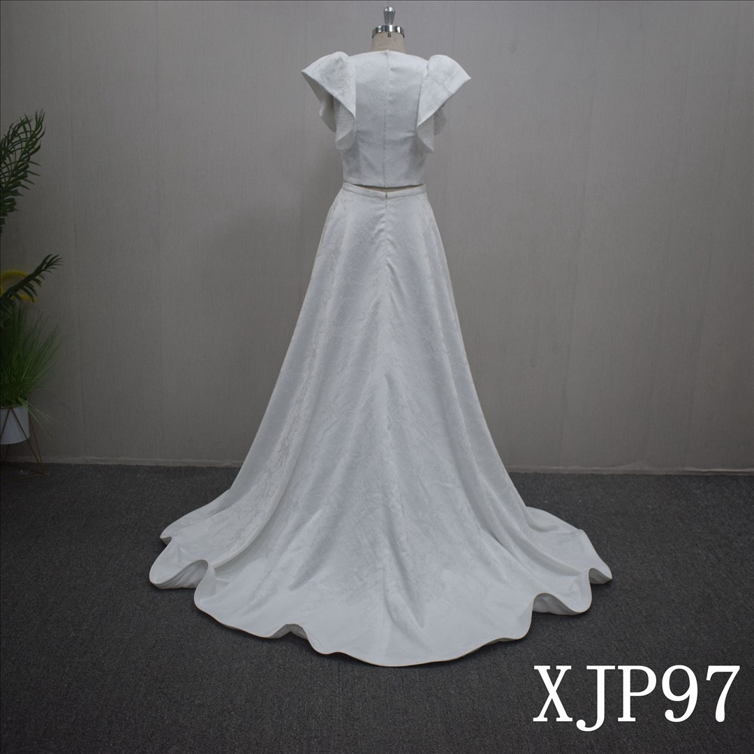 High Quality Elegant and simple Short sleeves  Wedding Dress