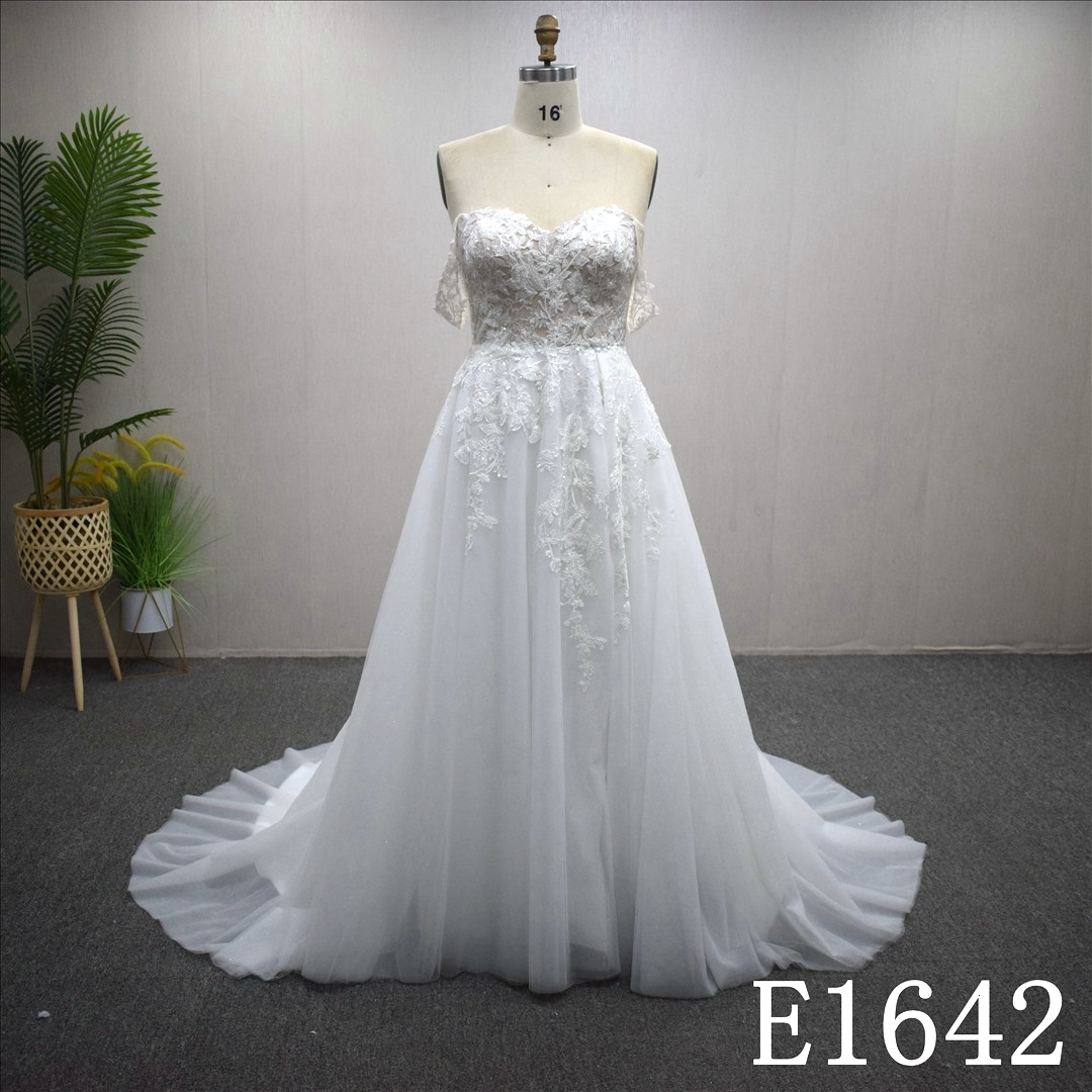 Elegant Lace Off-shoulder Wedding Dress Bridal Gowns Simple Bride Dresses