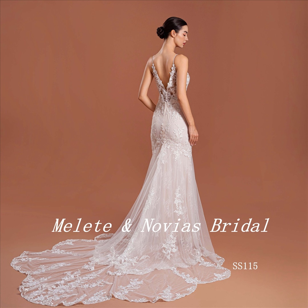 2024 Mermaid Wedding Dress V Neck Lace Elegant Bridal Gowns