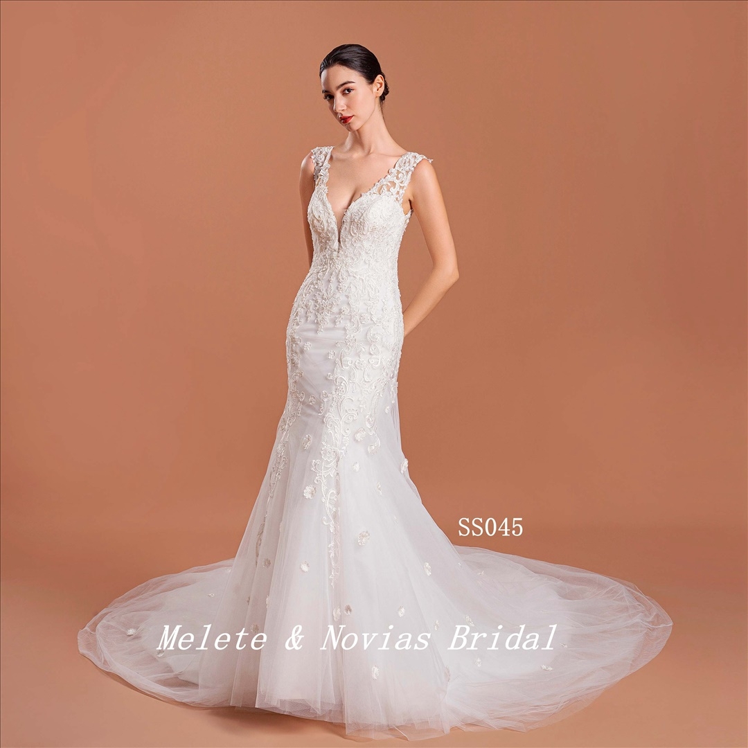 2024 Mermaid Wedding Dress V Neckline Bridal Vestido De Novia