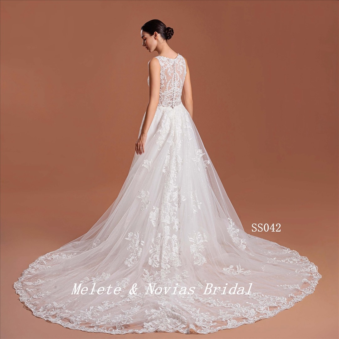 2024 Wedding Dress V Neckline Elegant Wedding Gown For Bridal Lady