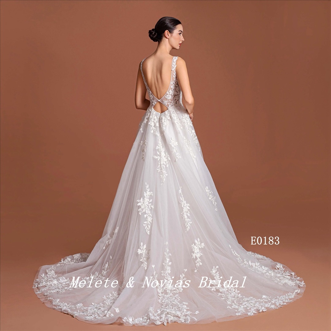 Elegant Wedding A-Line Lace Wedding Gown Bridal Dresses