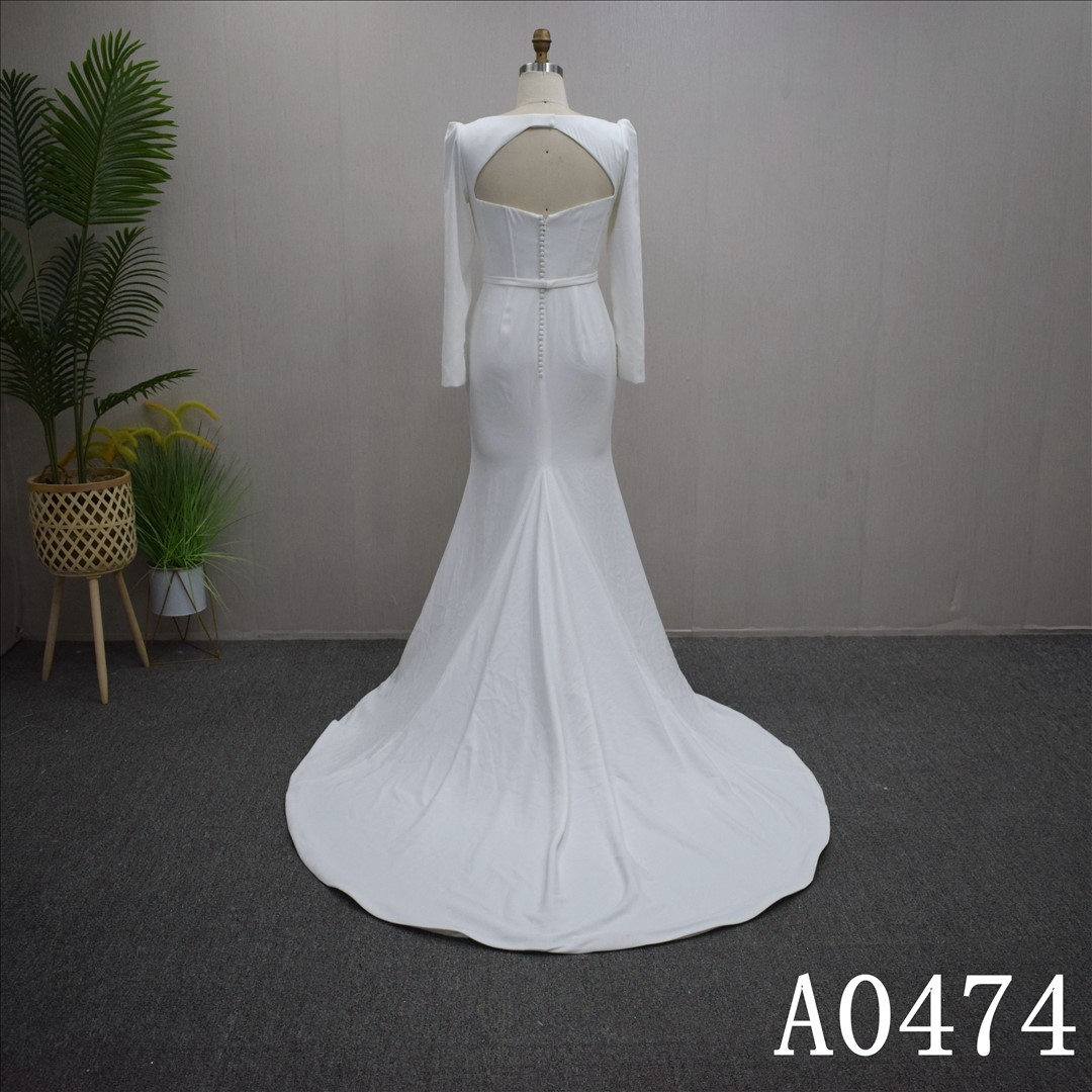 Elegant Mermaid Wedding Dress Long Sleeves Bridal Gown