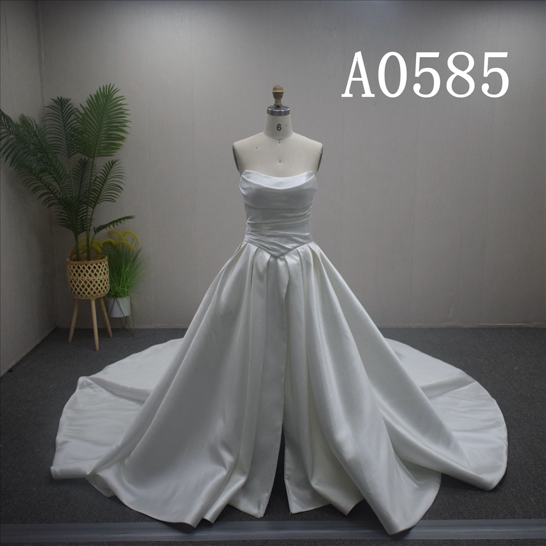 2025 Wedding Dress A-Line Simple Satin Bridal Gown