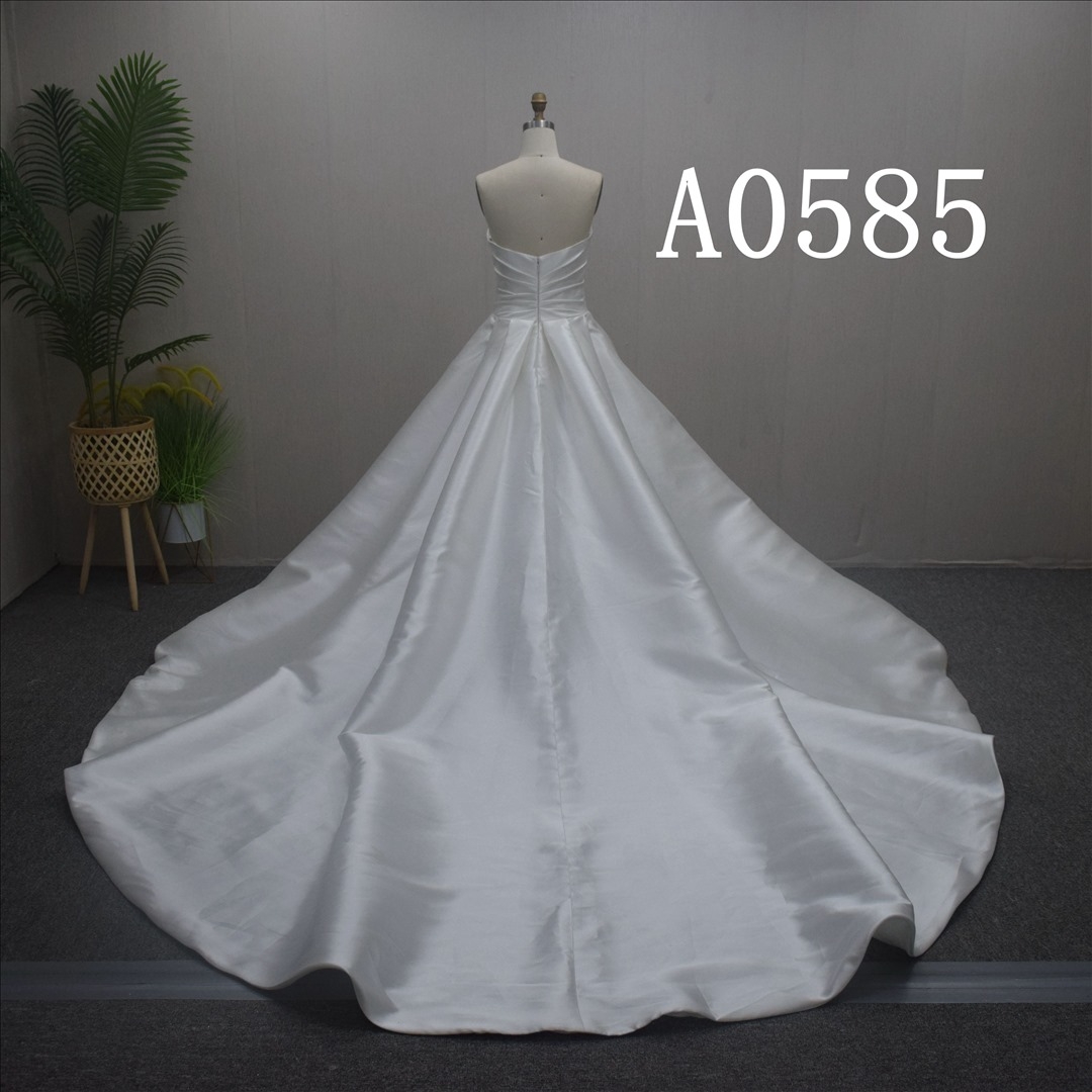 2025 Wedding Dress A-Line Simple Satin Bridal Gown