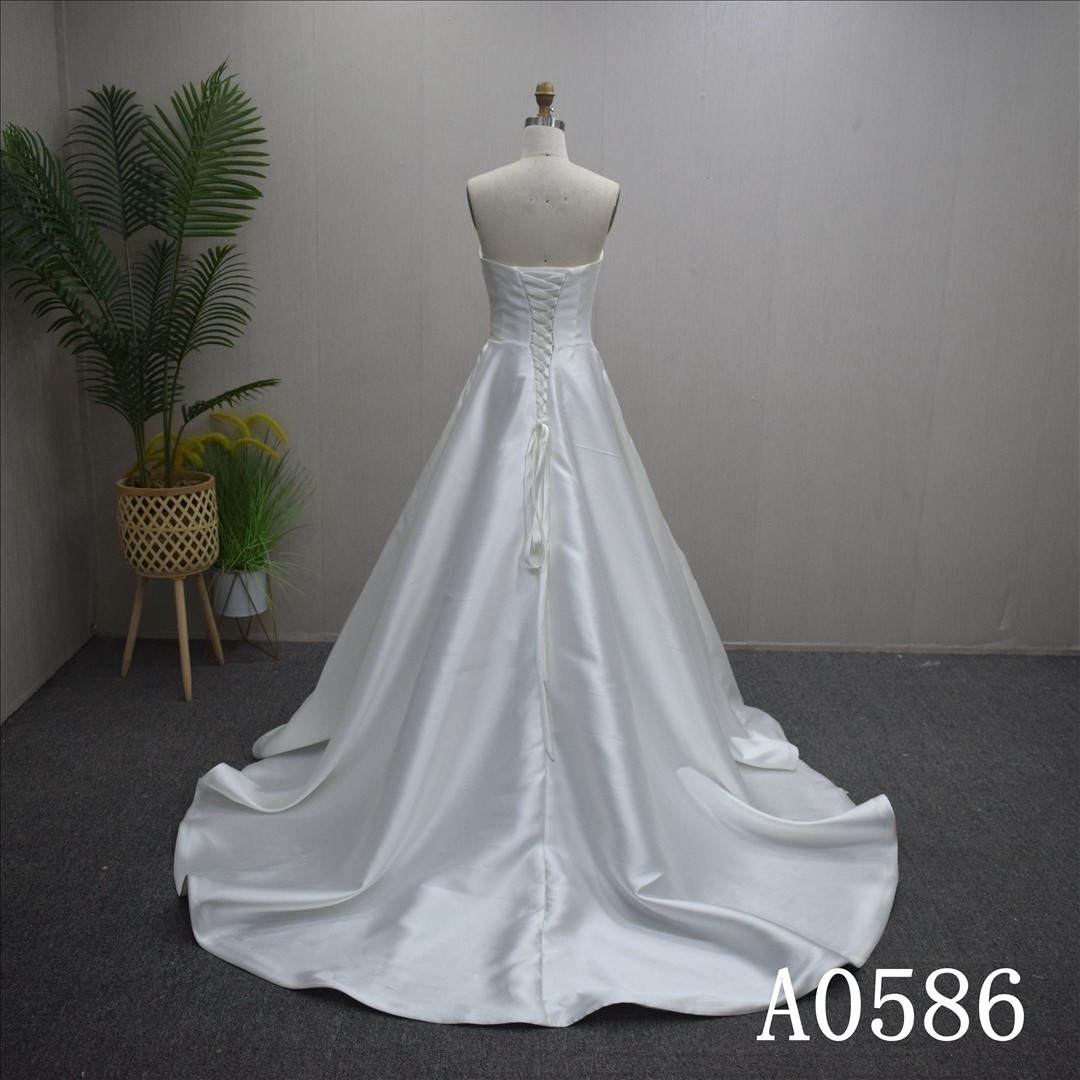 Classic Wedding Dress Simple Satin Bridal Gown