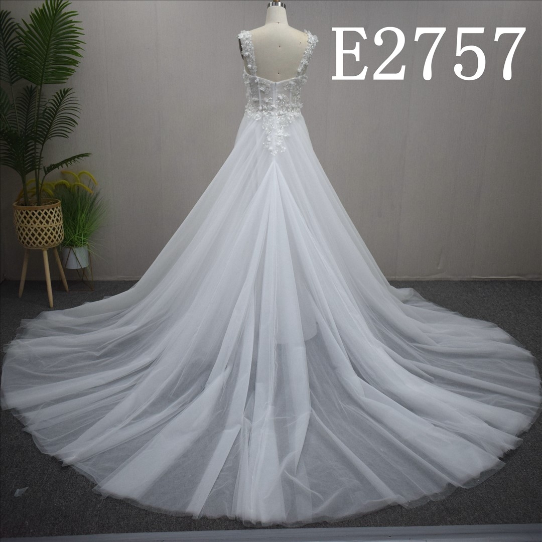 New Design Wedding Dress Elegant A-line Lace Bridal Gown