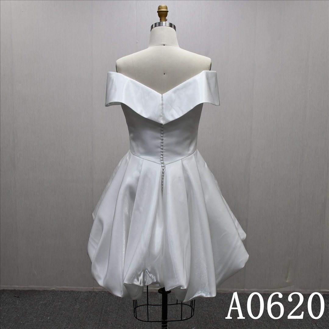 Summer  V-neck Short Dress Off-shoulder High-end Elegant Casual Bridal Dress