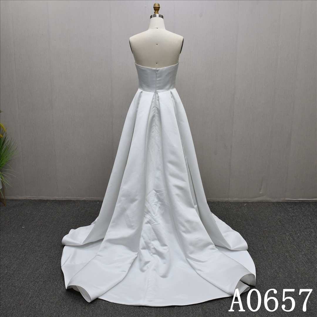 Sweetheart Neckline Plain Elegant Demure Pleated Unique Princess Bridal Gowns