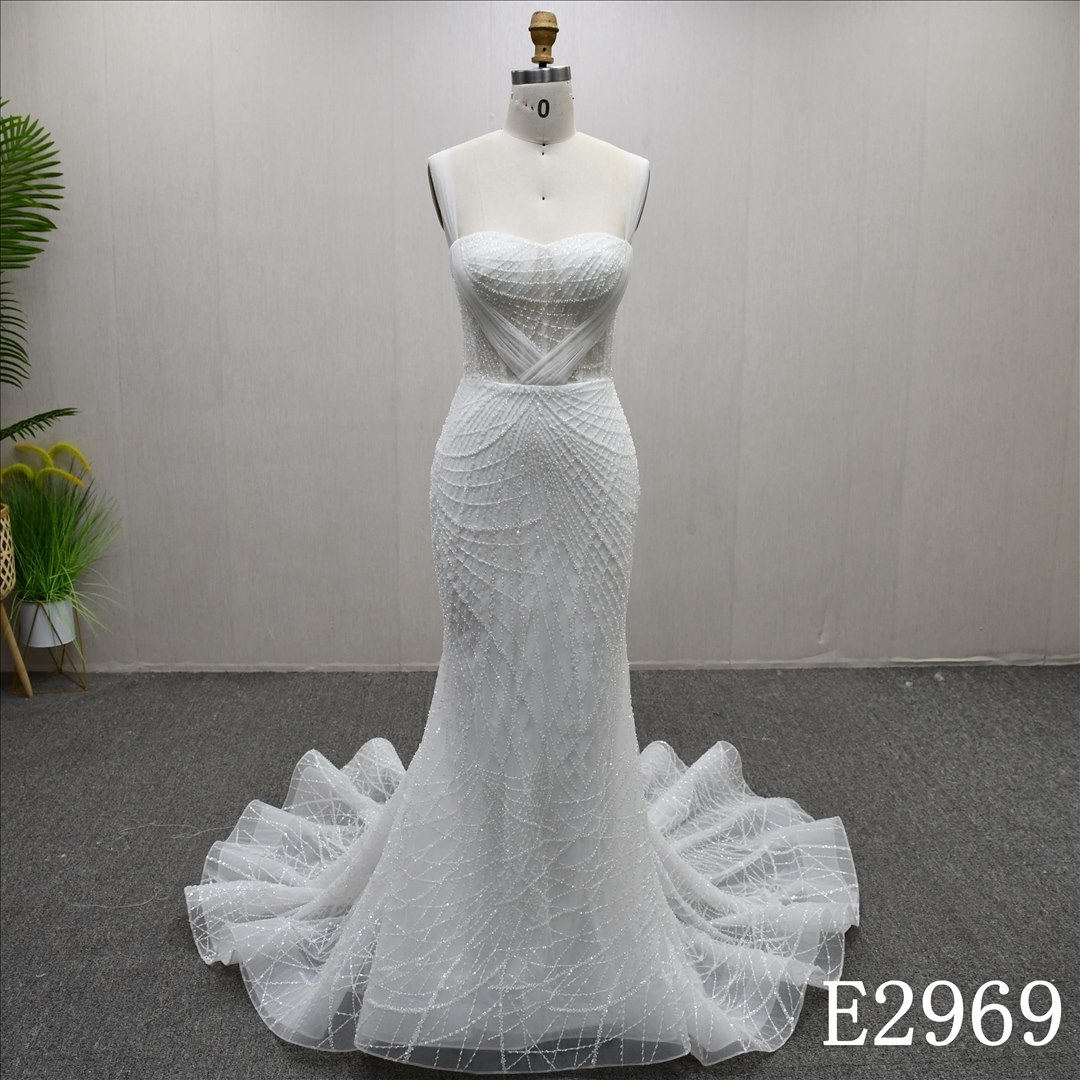 Luxury Elegant Detachable Straps Wedding Mermaid Unique Style Bridal Gowns