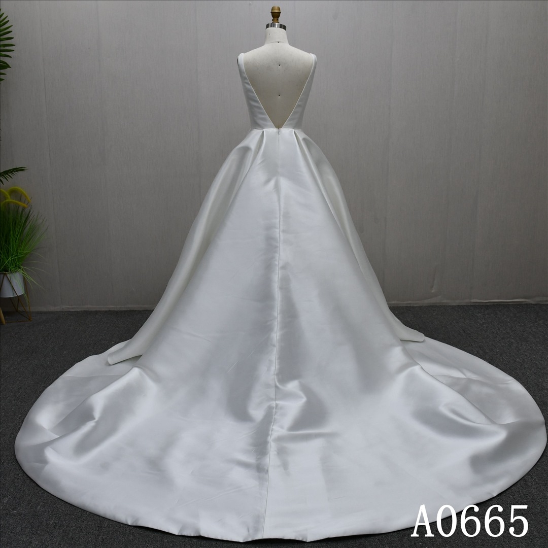 Latest Elegant Plain Wrap Bridal Gowns Strapless A-Line Simple Wedding Dresses