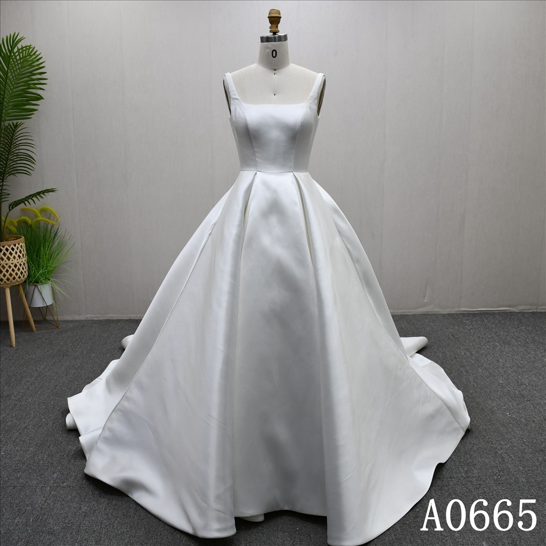 Latest Elegant Plain Wrap Bridal Gowns Strapless A-Line Simple Wedding Dresses