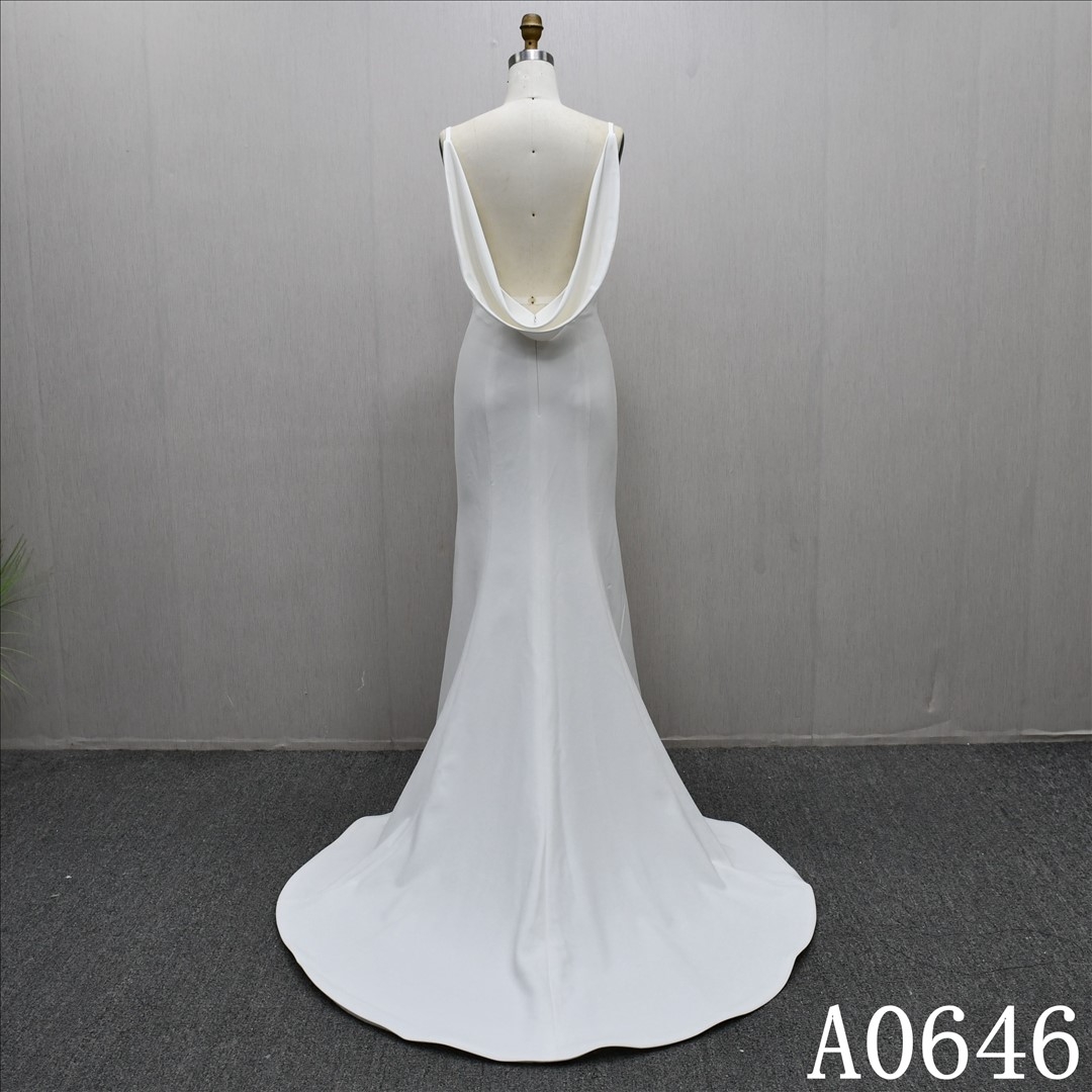 Latest Design Plain Sheath Mermaid Wedding Dress High Quality Gentle Bridal Gown