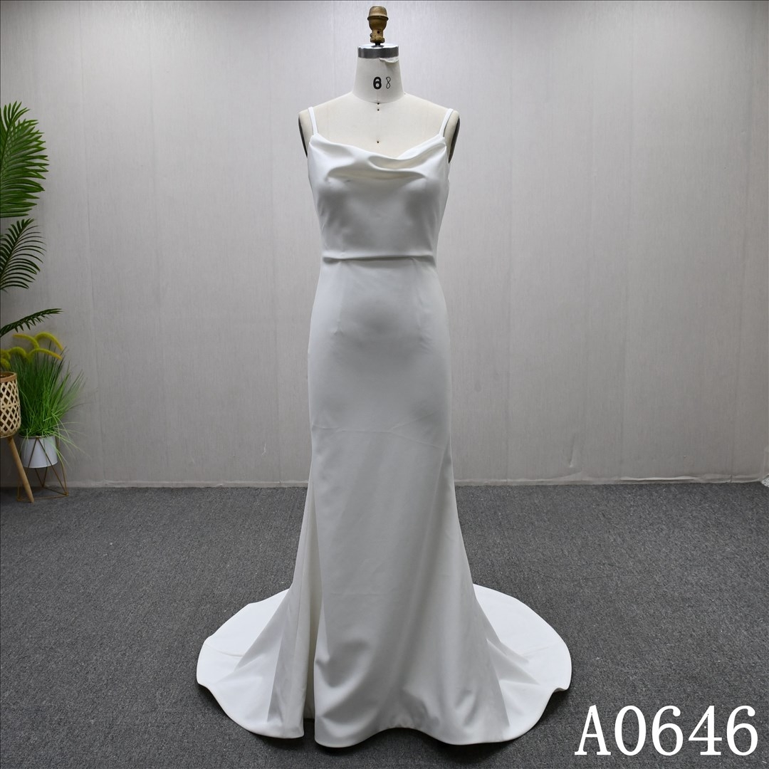 Latest Design Plain Sheath Mermaid Wedding Dress High Quality Gentle Bridal Gown