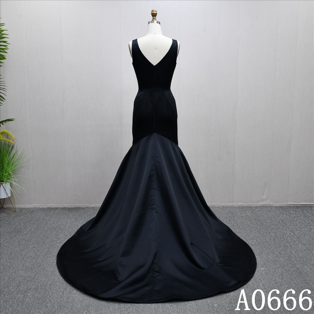 Black Sweetheart Sheath Mermaid Wedding Dress High Quality Prom Bridal Gown