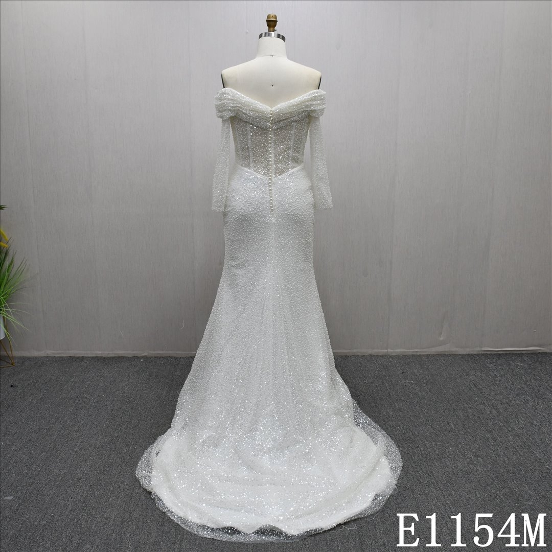 Elegant Sweetheart Sheath Beaded Mermaid Wedding Dress High Quality Bridal Gown