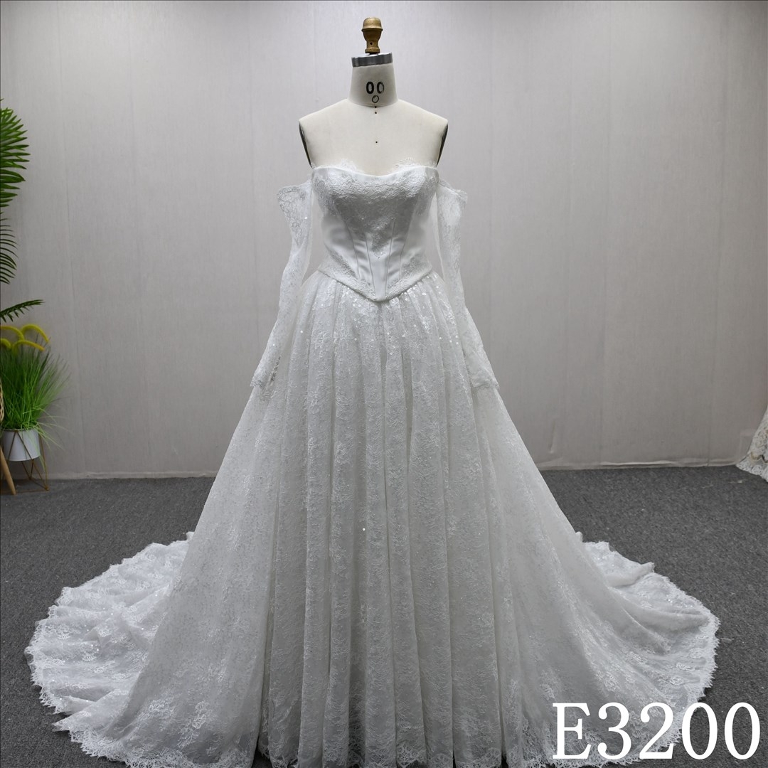 2025 Elegant Detachable Long Sleeve and Vest High Quality Wedding Dresses