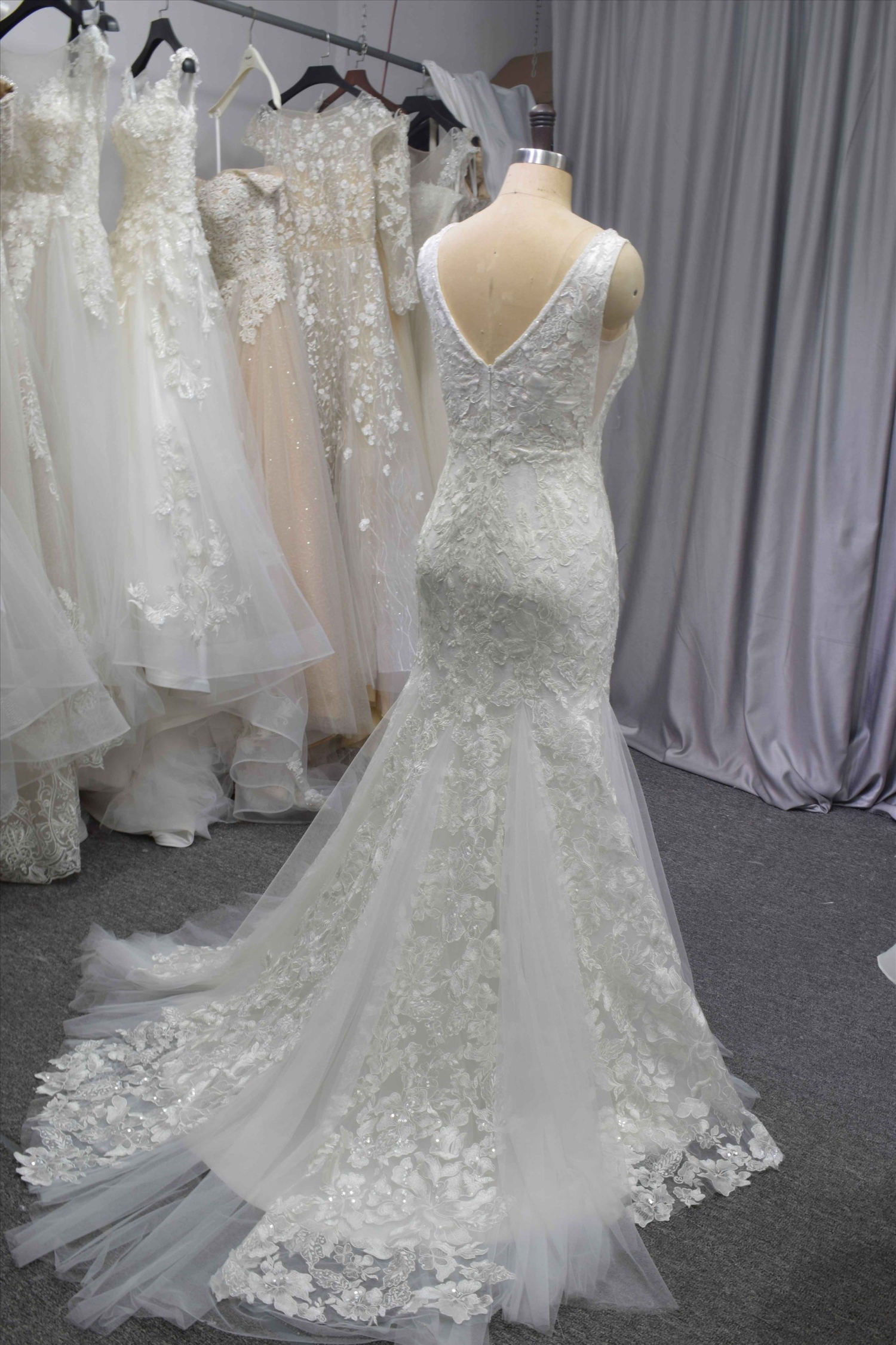 2020 Pregnant Design Bridal Gown Guangzhou Factory Wedding Dress Mermaid Wedding Gown 6210