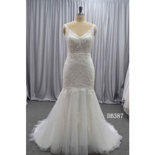 V neckline mermaid new design wedding dress