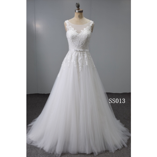 Guangzhou Wedding Dress Manufacturer Lace Applique Bridal Dress Custom Made Wedding Dress for Women