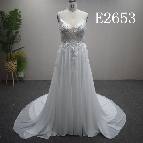 Elegant 2025 Wedding Dress Flower Bridal Gown