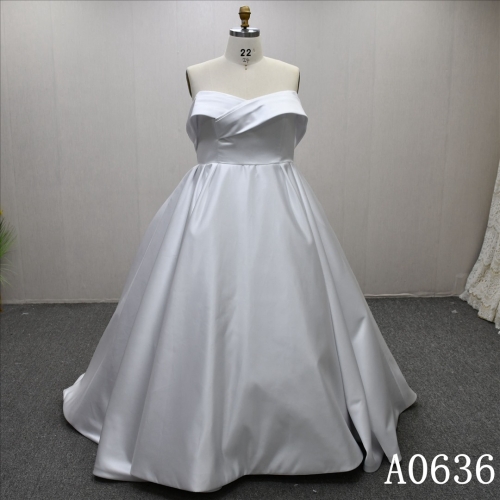 Elegant Demure Simple Strap Pleated A-line Princess Style  Trailing Bridal Gowns