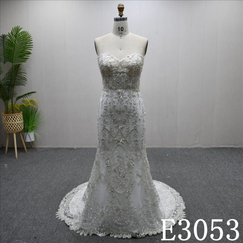 Luxury Sweetheart Neck Mermaid Wedding Beaded  Applique Elegant Bridal Gowns